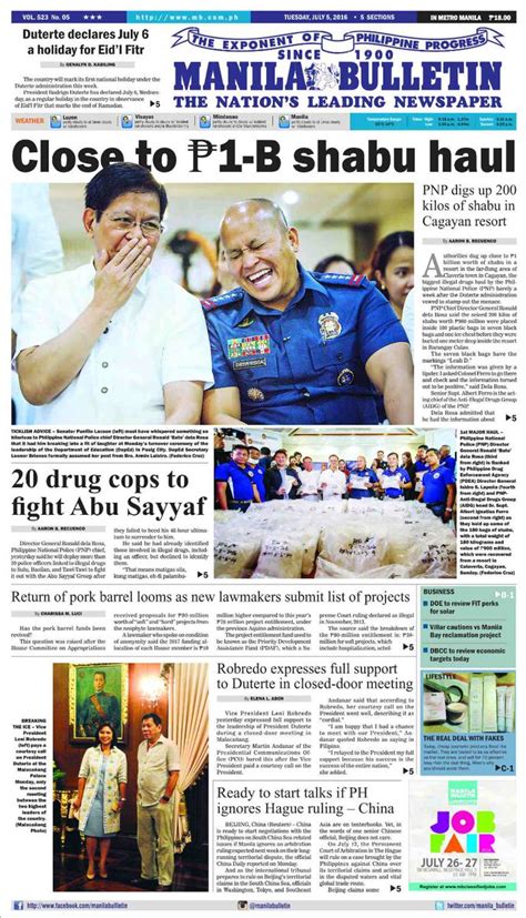 manila bulletin front page today|The Nation's Leading Newspaper .